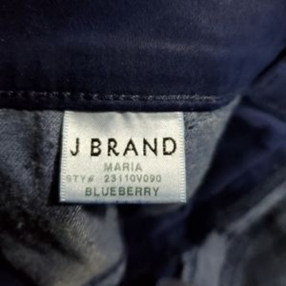 J Brand Maria Luxe Coated Leather Look High Rise Skinny Jeans in Blueberry 25 - Picture 3 of 4